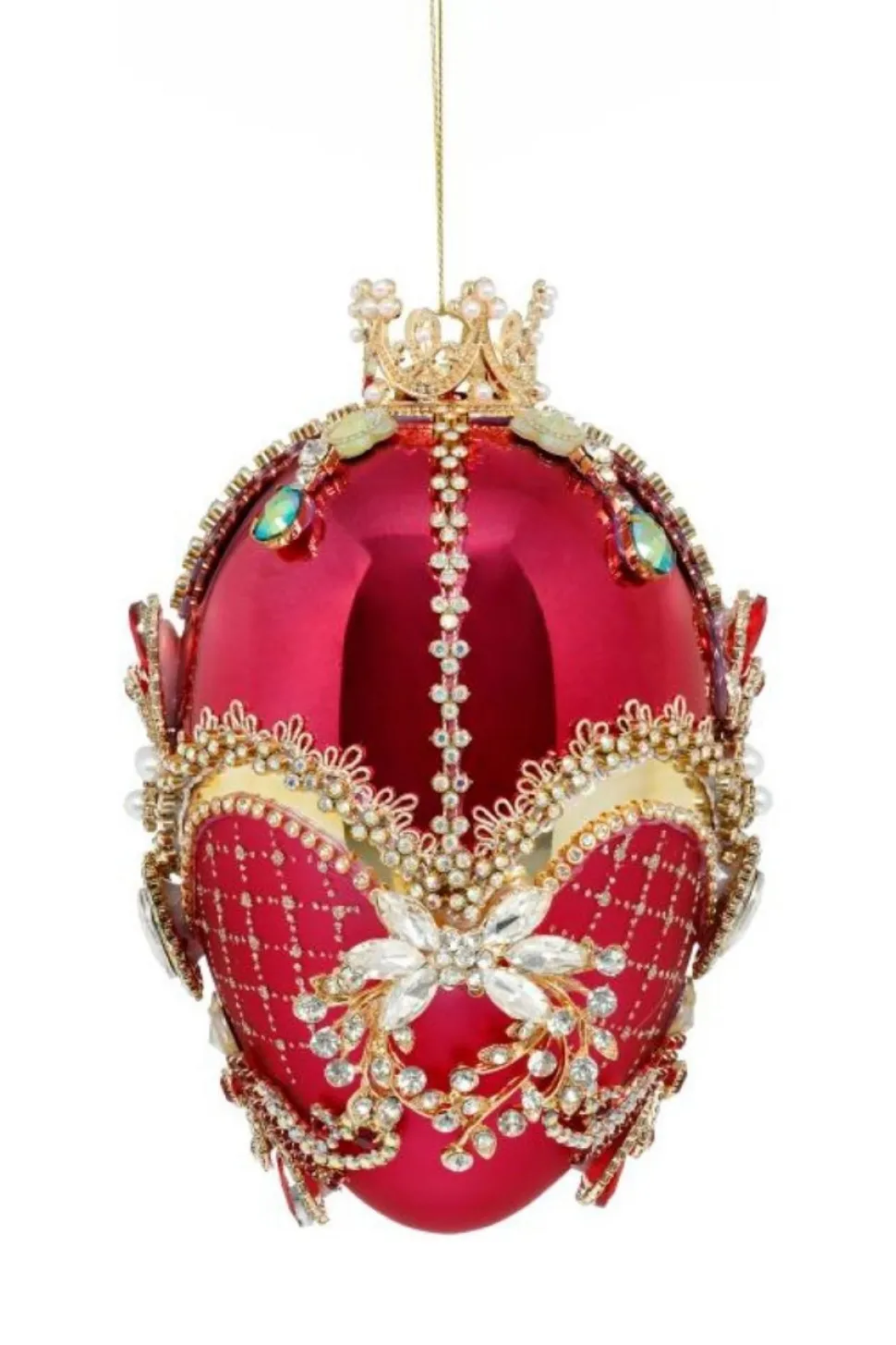 7" Faberge Jewel Egg Ornament, Red Raspberry - Mark Roberts