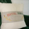 Fabric “Grateful, Thankful, Blessed" Pillow Wrap (16"L x 6"H)