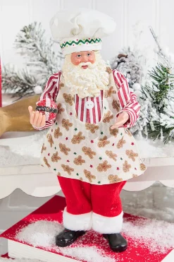 11" Fabric Holiday Santa
