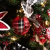4” Fabric Plaid Ball Ornament