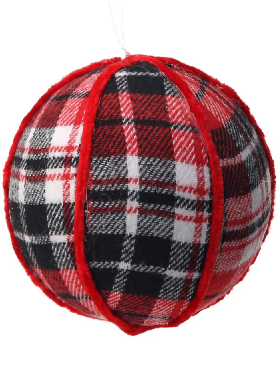 4” Fabric Plaid Ball Ornament