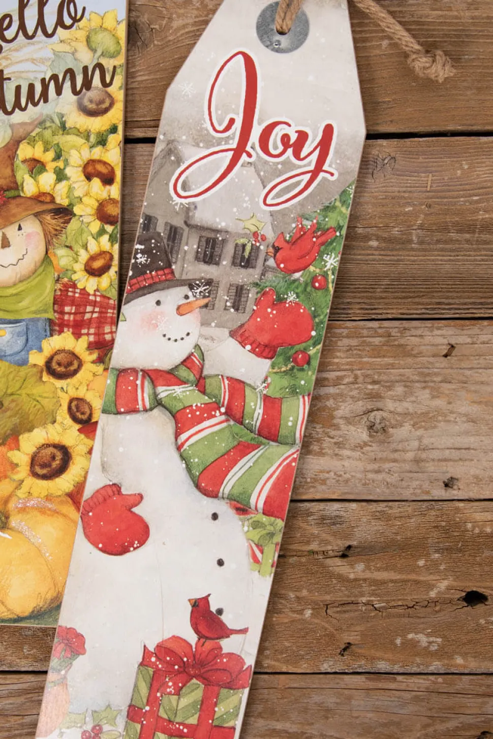 23.5” Fall/Holiday Double-Sided Wall Decor