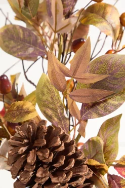 28" Fall Leaves and Pinecone Spray