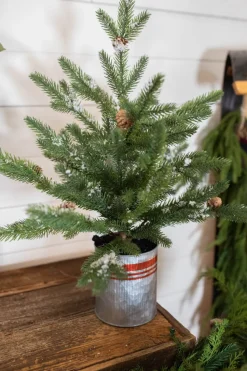 24” Farmhouse Potted Snowy Pine Tree