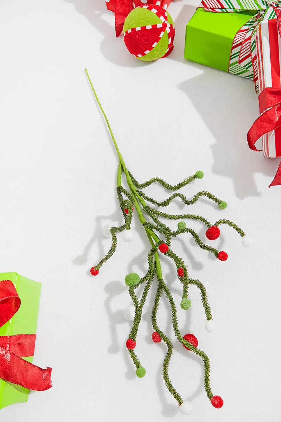 31” Felt Ball Twig Spray