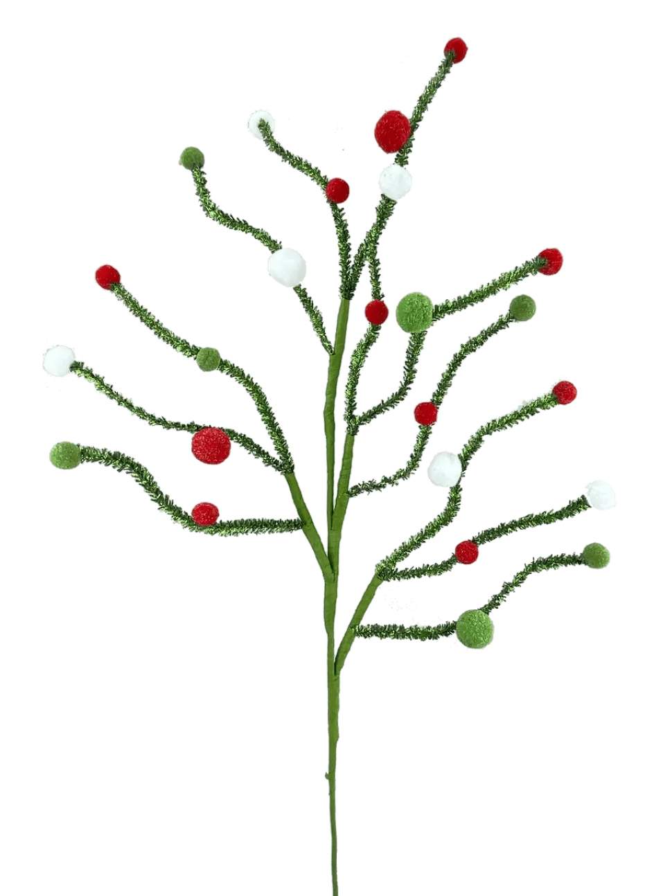 31” Felt Ball Twig Spray