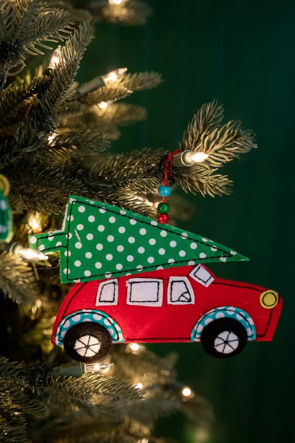 4.5" Felt Car Christmas Ornaments