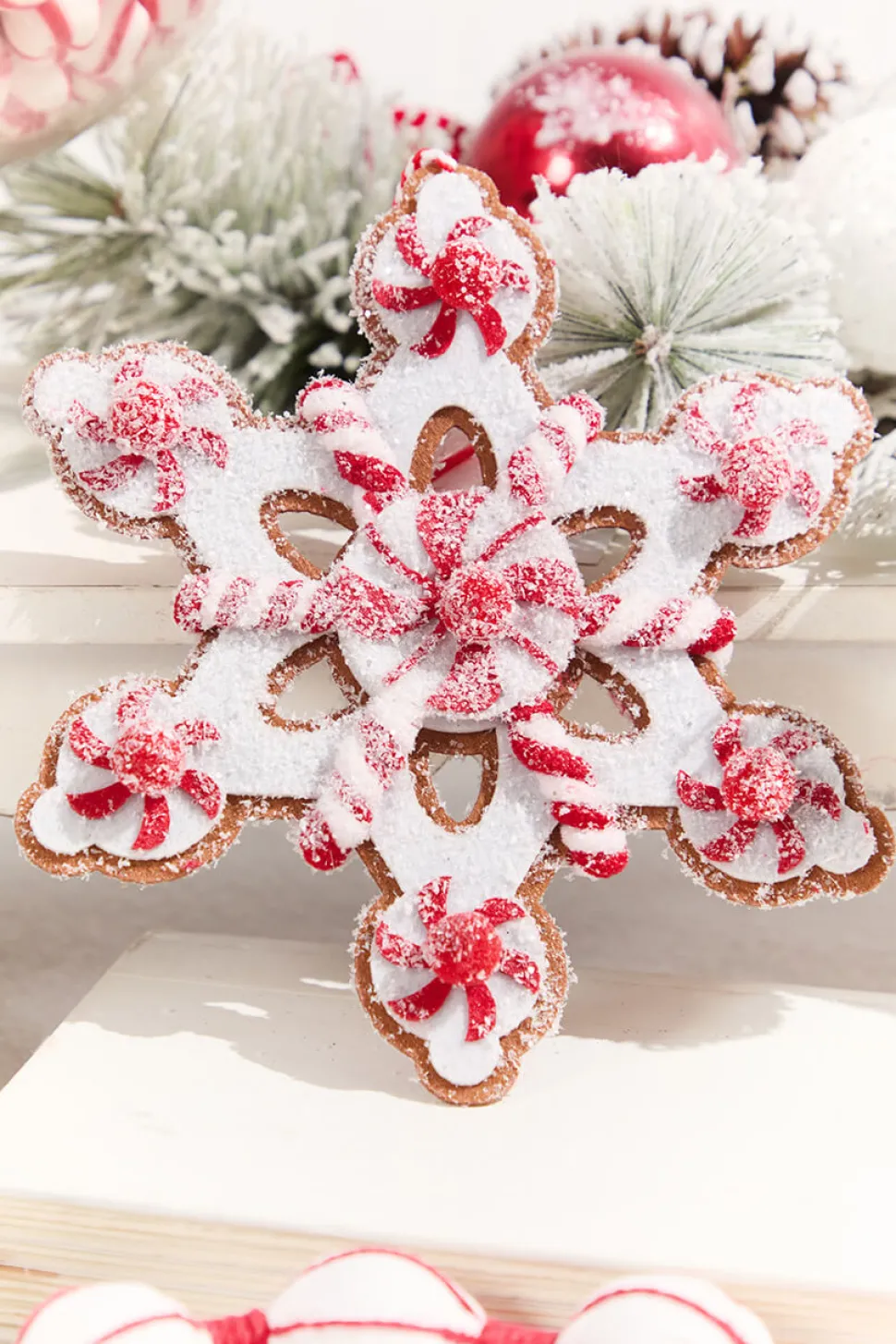 8" Felt Sugar/Spice Snowflake