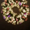 24" Fiber Optic Wreath - Multicolor with White