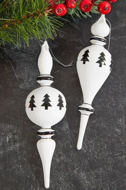 8" Finial Glass Ball/Drop Ornament