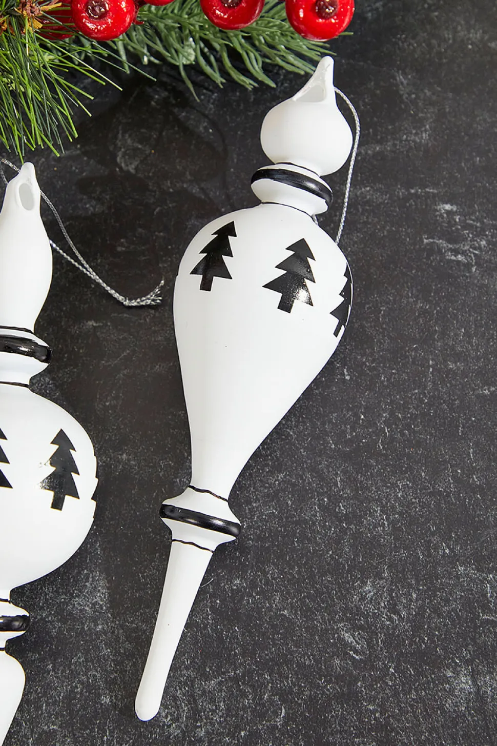 8" Finial Glass Ball/Drop Ornament