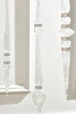 12" Finial Glass with Jewels Ornament