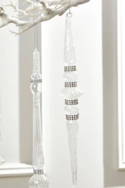 12" Finial Glass with Jewels Ornament