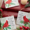 5" Flat Ornament with Cardinals and Sentiments