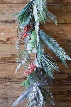 65” Flocked Fern Garland