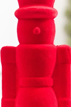13" Flocked Red Nutcracker Ornament