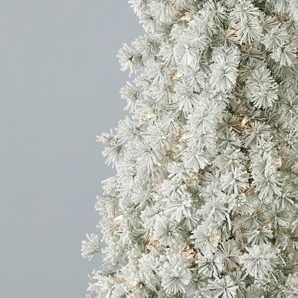 6.5' Flocked Winter Fir Tree with 250 Warm White LED Lights