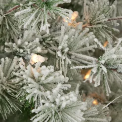 6.5' Flocked Winter Fir Tree with 250 Warm White LED Lights