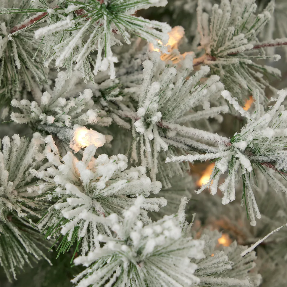 6.5' Flocked Winter Fir Tree with 250 Warm White LED Lights
