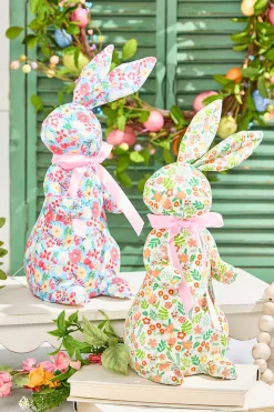 12" Floral Fabric Bunny