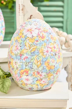 8" Floral Fabric Egg
