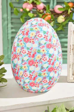 10" Floral Fabric Egg