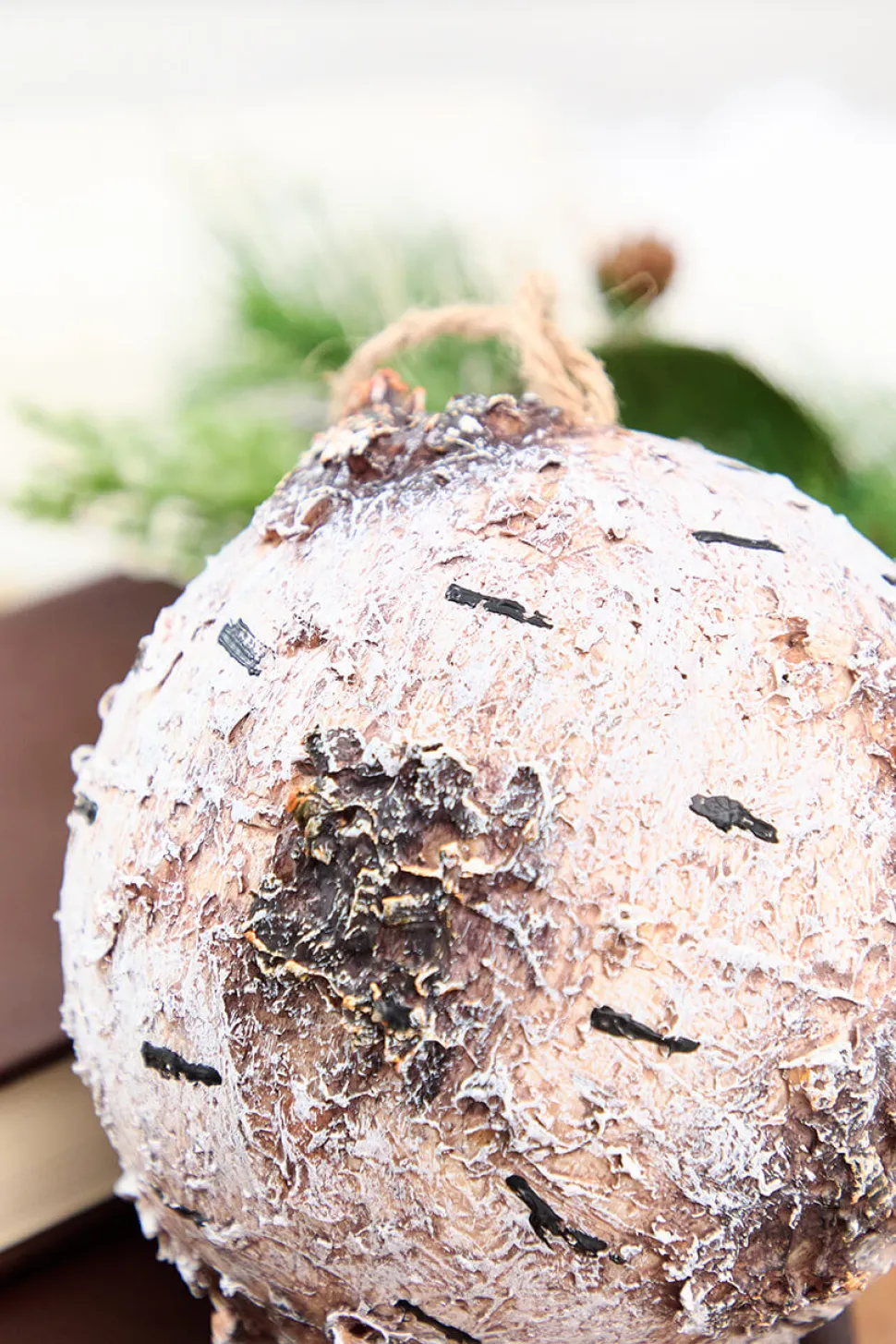 7" Foam Birch Ball Ornament