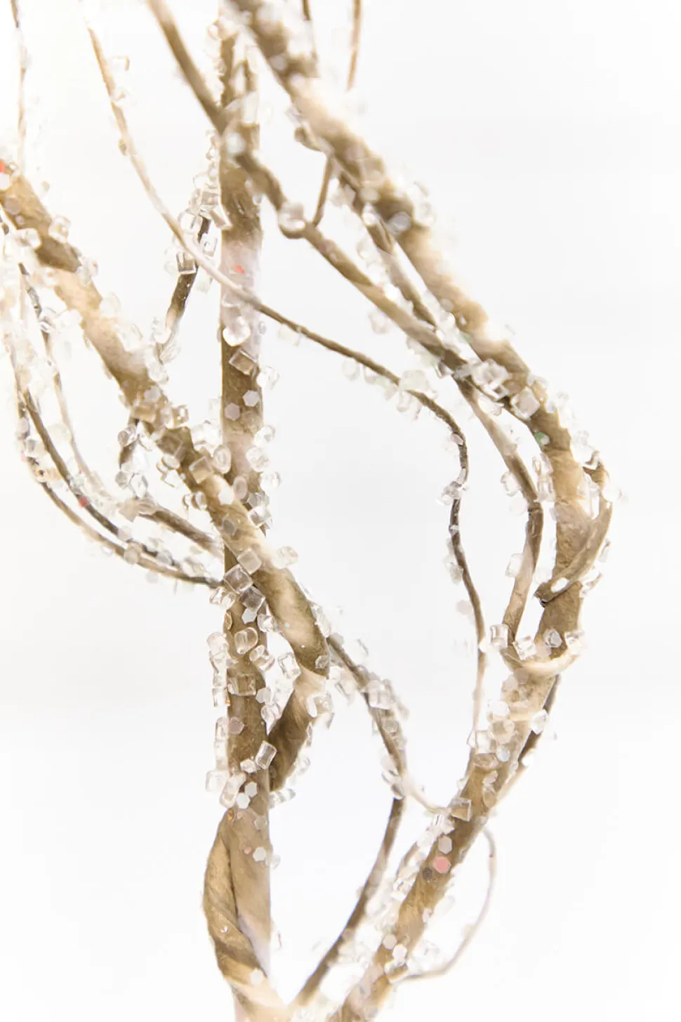 34" Frosted Beaded Twig Spray
