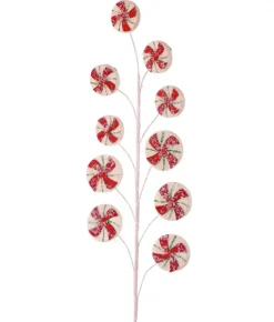 26” Frosted Peppermint Candy Spray