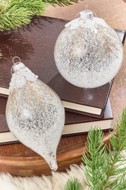 5" - 7" Frosted Pine Glass Ornament