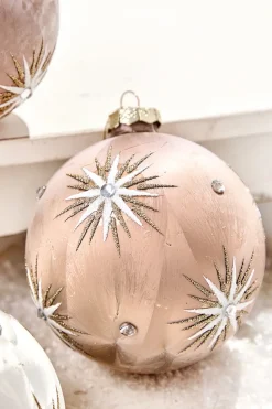 5" Frosted Starburst Glass Ornament