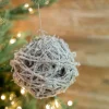 5” Frosted Vine Ball Christmas Ornaments