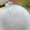 5" Frosted White Christmas Ball Ornaments - Set of 6