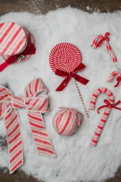 10” Frosty Candy Cane with Bow Ornament