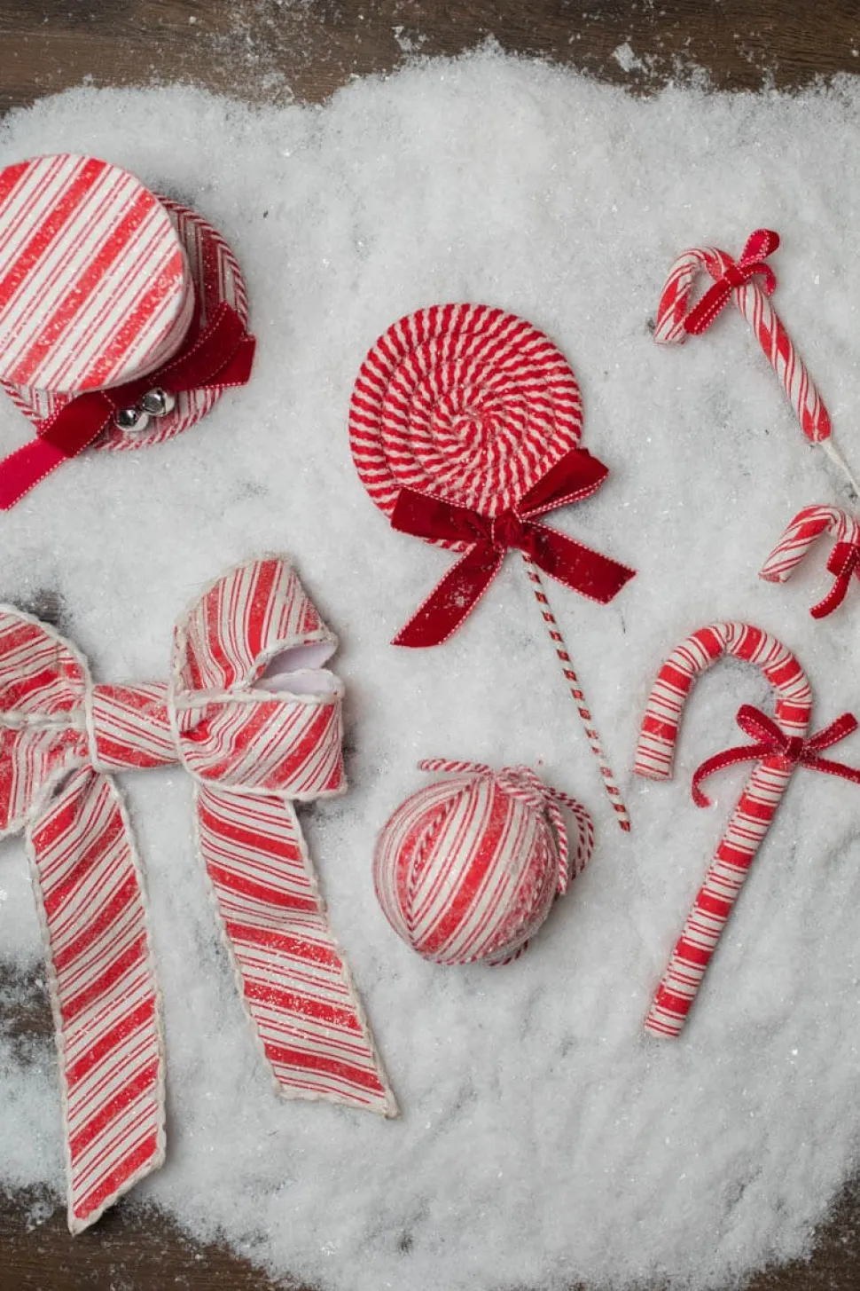 10” Frosty Candy Cane with Bow Ornament