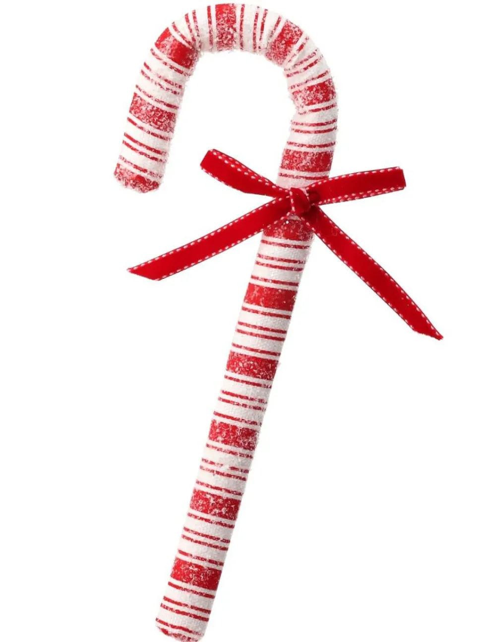 10” Frosty Candy Cane with Bow Ornament