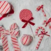 26” Frosty Peppermint Candy Cane with Bow Spray