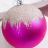 4" Fuchsia Frost Ball Ornament