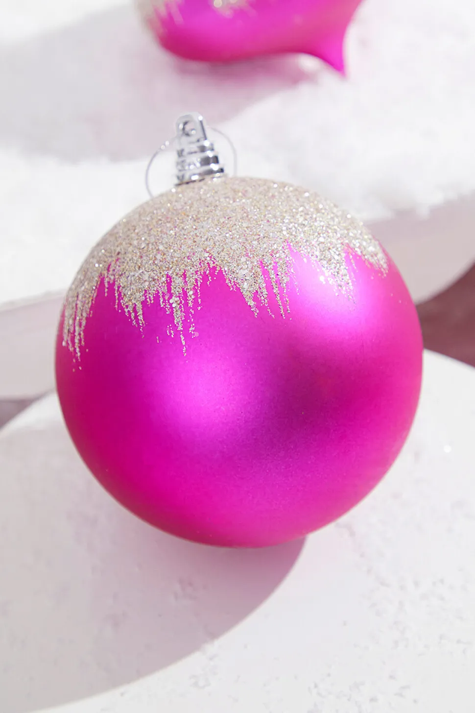4" Fuchsia Frost Ball Ornament