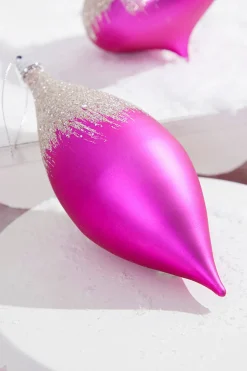 7" Fuchsia Frost Drop Ornament