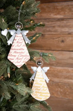 9.25” Galvanized Angel with Words Ornament