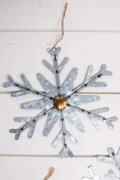 8” Galvanized Metal Snowflake Ornament
