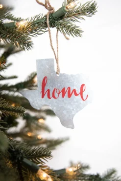 4” Galvanized Metal Texas Ornament