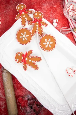 27” Gingerbread Spray with Peppermint Outline