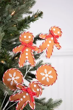27” Gingerbread Spray with Peppermint Outline