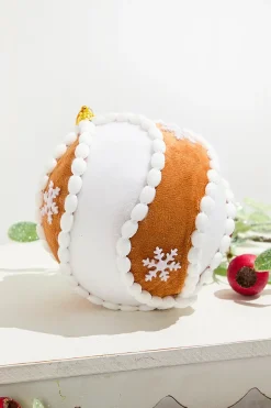 5" Gingerbread Swirl Ball Ornament