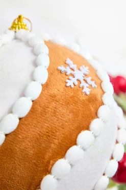 5" Gingerbread Swirl Ball Ornament