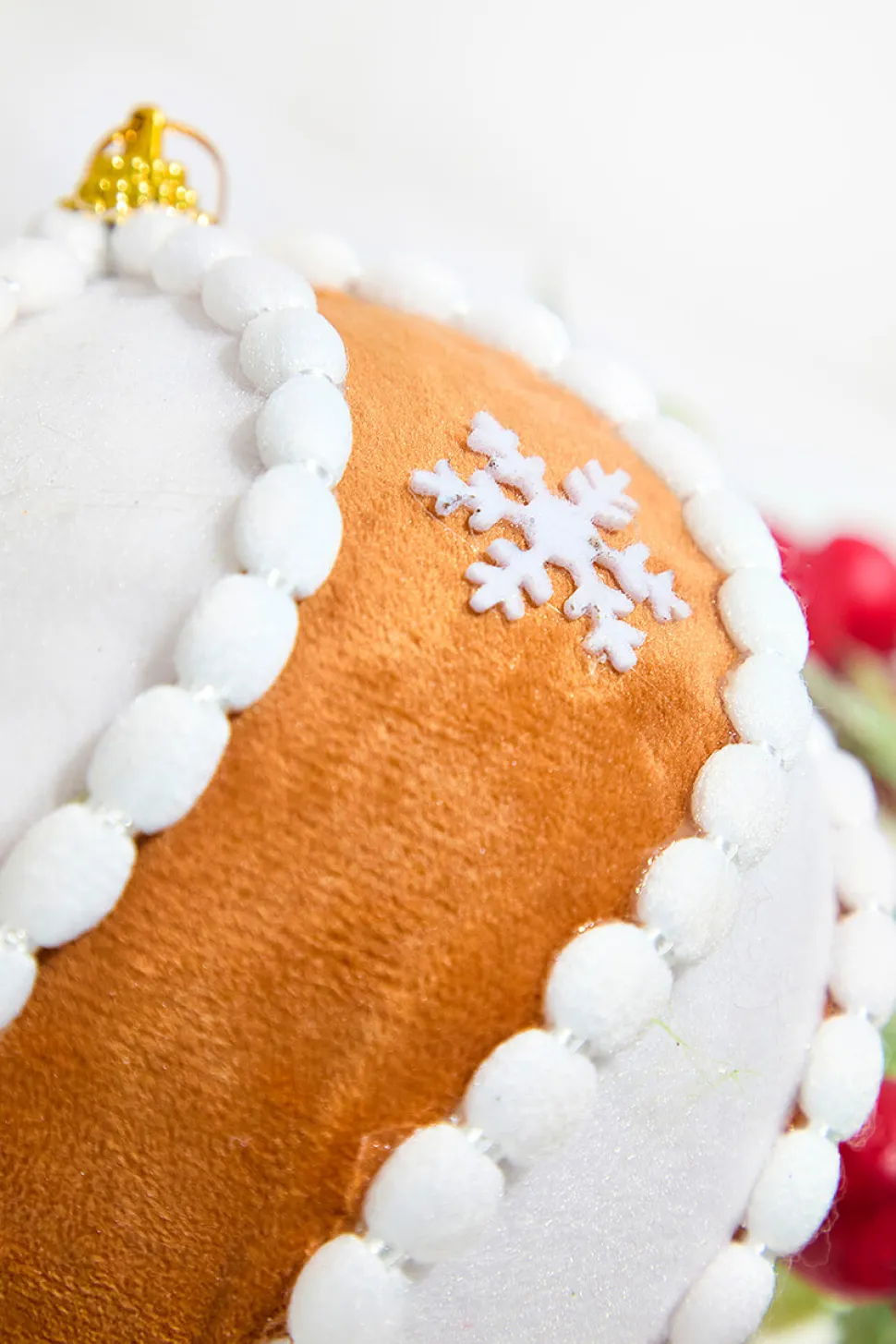 5" Gingerbread Swirl Ball Ornament