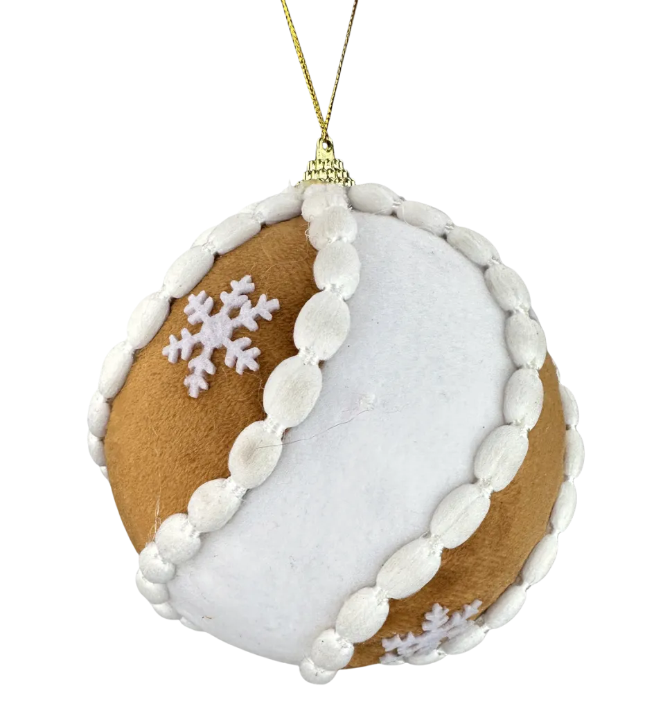 5" Gingerbread Swirl Ball Ornament