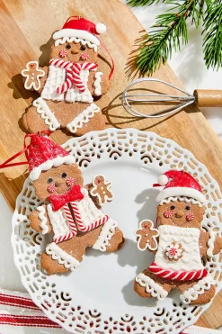5" Gingerbread with Santa Hat Ornament